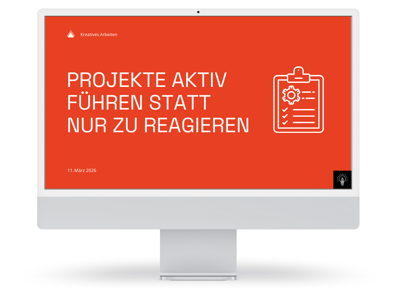 Mockup: Workshops für Designer - Projekte aktiv führen statt nur zu reagieren